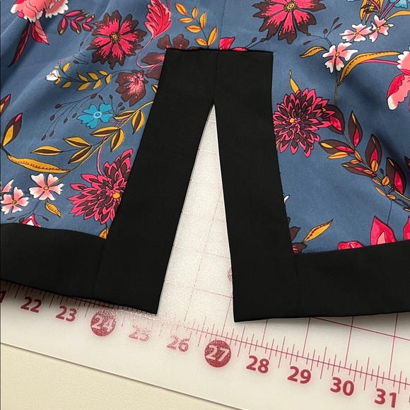 LOFT Dramatic Floral Open Front Black Border Party Travel Career Multi Jacket 16 - Picture 7 of 16